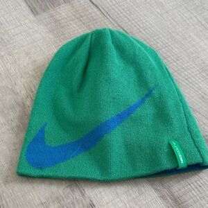 Reversible Blue and Green Knit Nike Beanie
